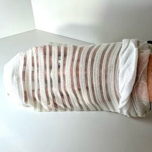 New White Sheer Striped Ruffled Sexy Ankle Socks NWT